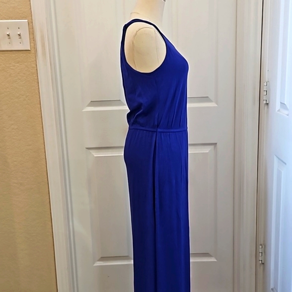 Gap Designed and Crafted Label Blue Maxi Adjustable Racerback Ruched Dress - Picture 4 of 6